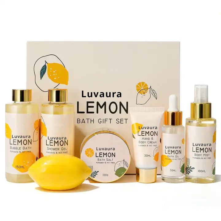 Luvaura Zesty Lemon Bath Gift Set – Refreshing Bath and Body Care Collection